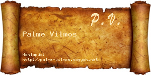 Palme Vilmos névjegykártya